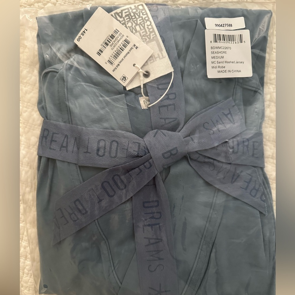 Barefoot Dreams Sea Blue Midi Robe Malibu Jersey Knit